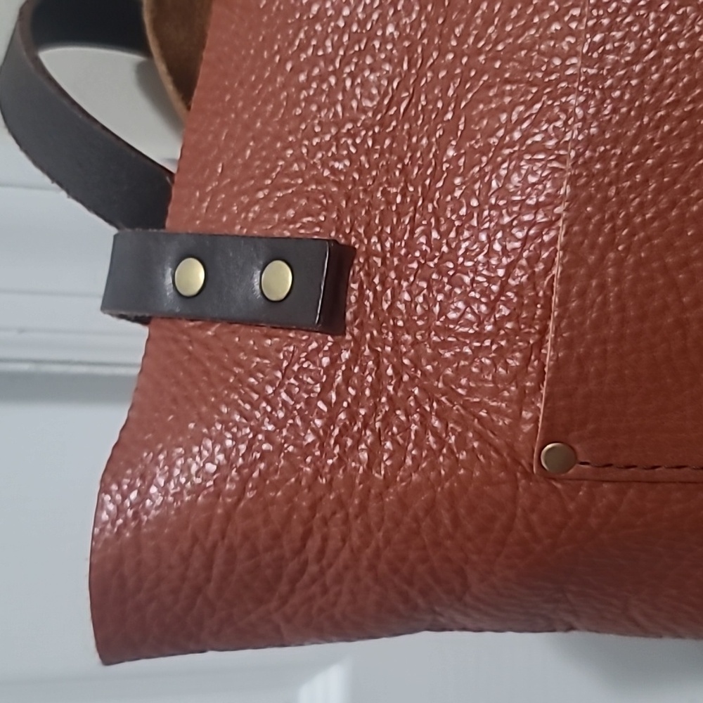 Portland Leather Goods Medium Classic Tote Bag Maple Pebbly Rare - Picture 2 of 10